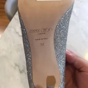 靴 Jimmy Choo Romy85 PLATINUM ICE Platinum Ice Dusty Glitter Pointy Toe Pumps | Romy 85